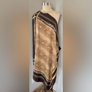 100% Silk Talbots Animal Print Scarf 35”x34”